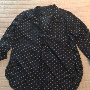Navy blue polka dot blouse from Stitch Fix